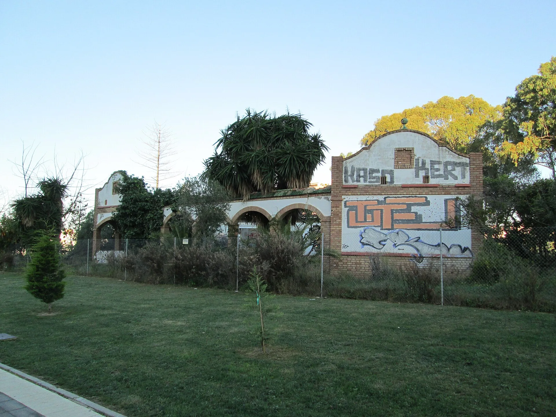 A whitewashed Andalusian cortijo (hacienda) in the countryside near Málaga, Spain
