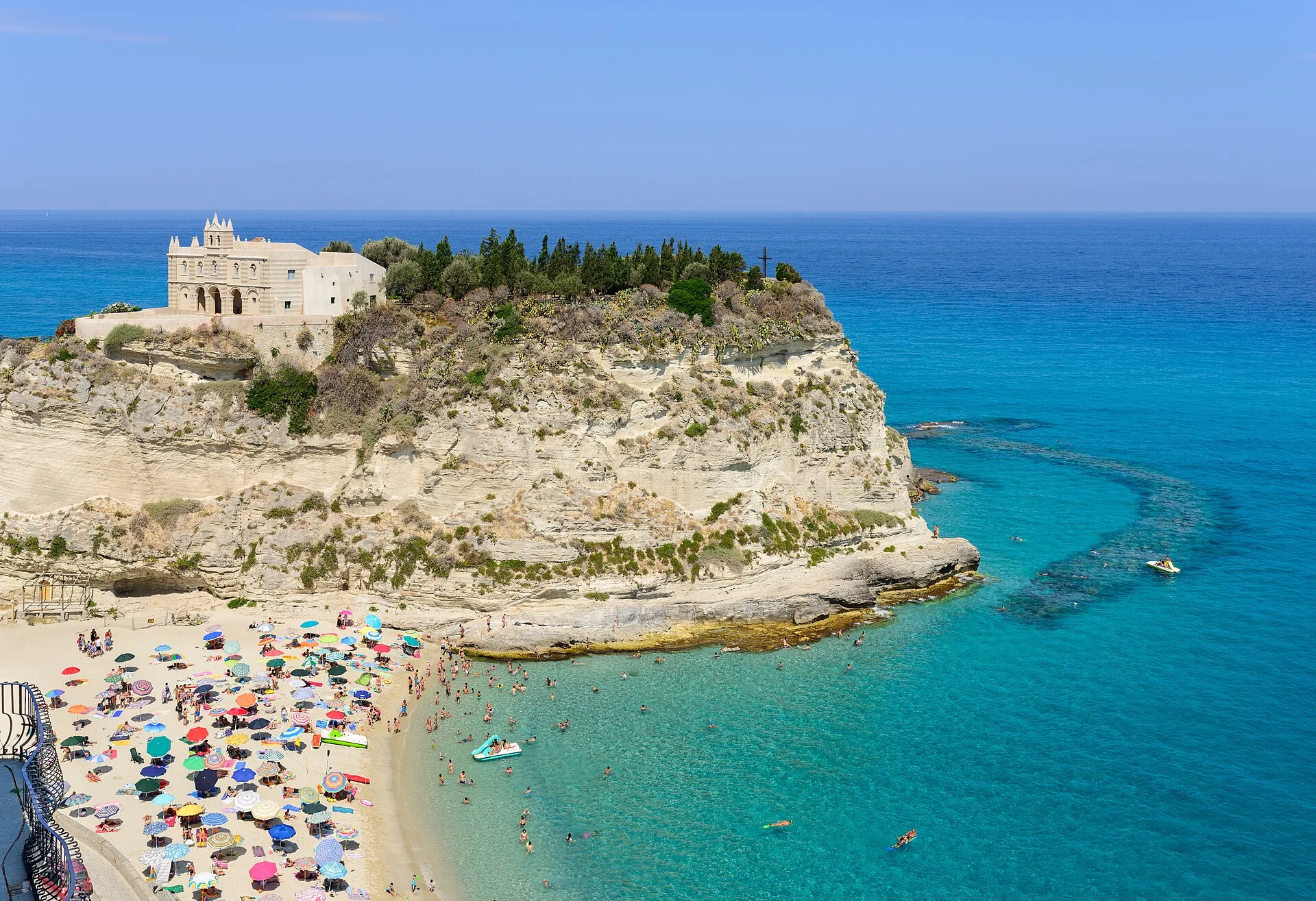 A cliff-backed beach on the Calabrian coast, Italy