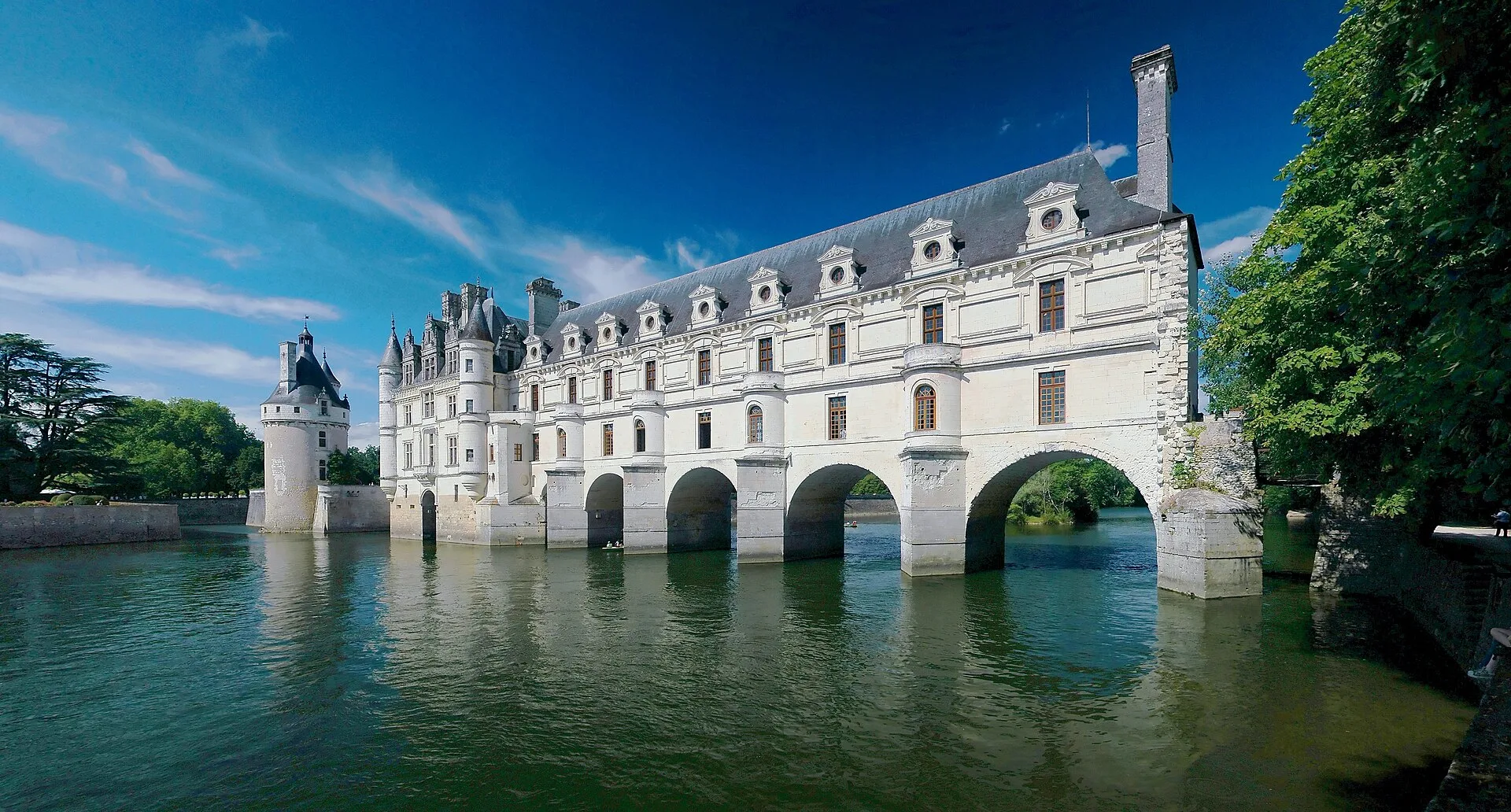 A Loire Valley château reflected in the water, France