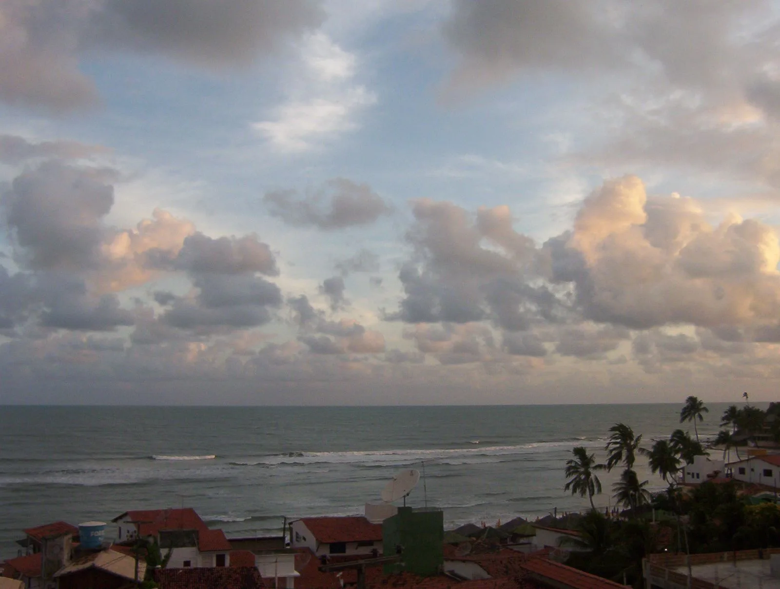 A palm-fringed tropical beach on the northeast coast of Brazil