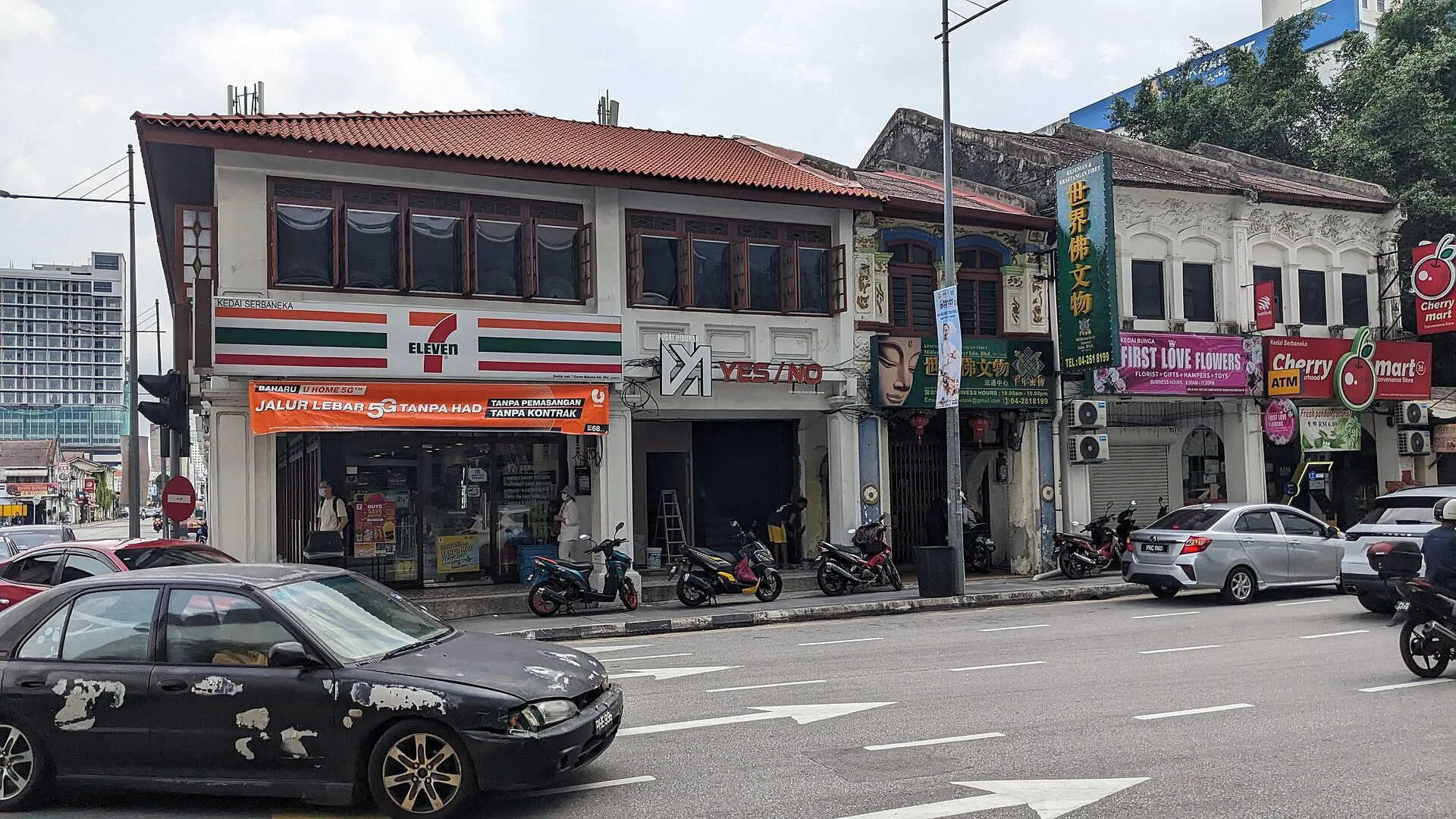 Heritage shophouses in George Town, Penang, Malaysia