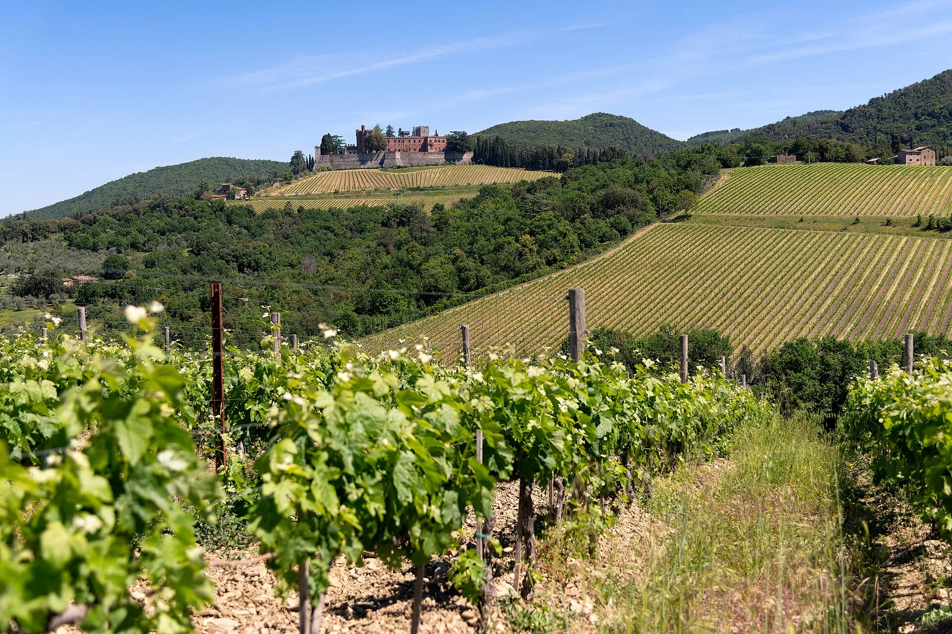A stone castle in the Tuscan countryside, Italy