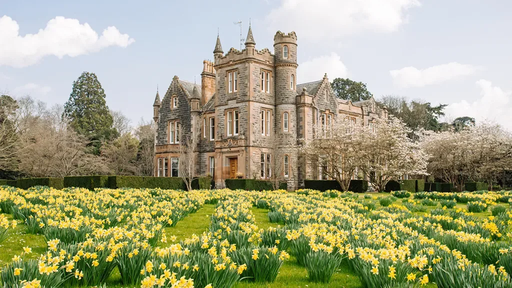 Romantic Irish castle or manor estate with grounds