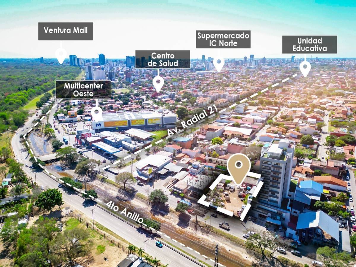 Terreno en venta sobre el 4to anillo - Uso de suelo mixto