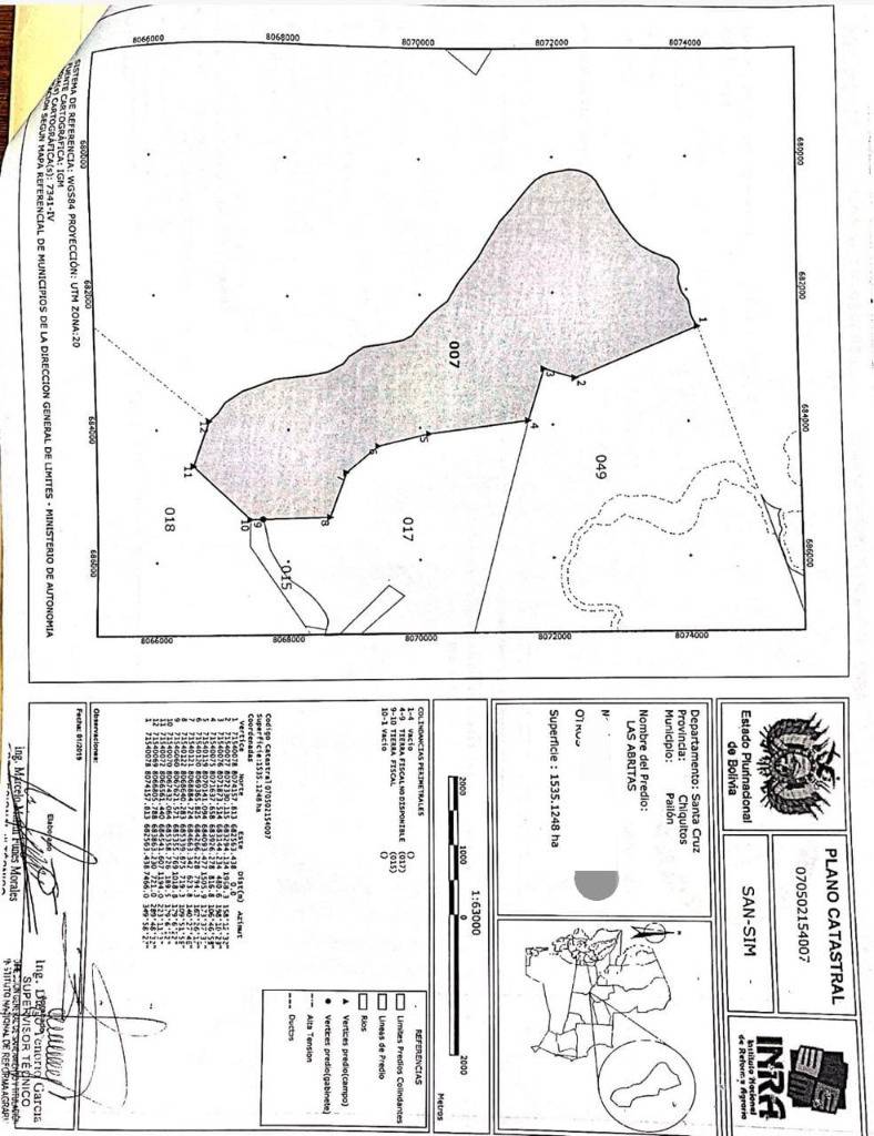 Propiedad Ganadera en venta en Laguna Concepción de 1535 hectáreas