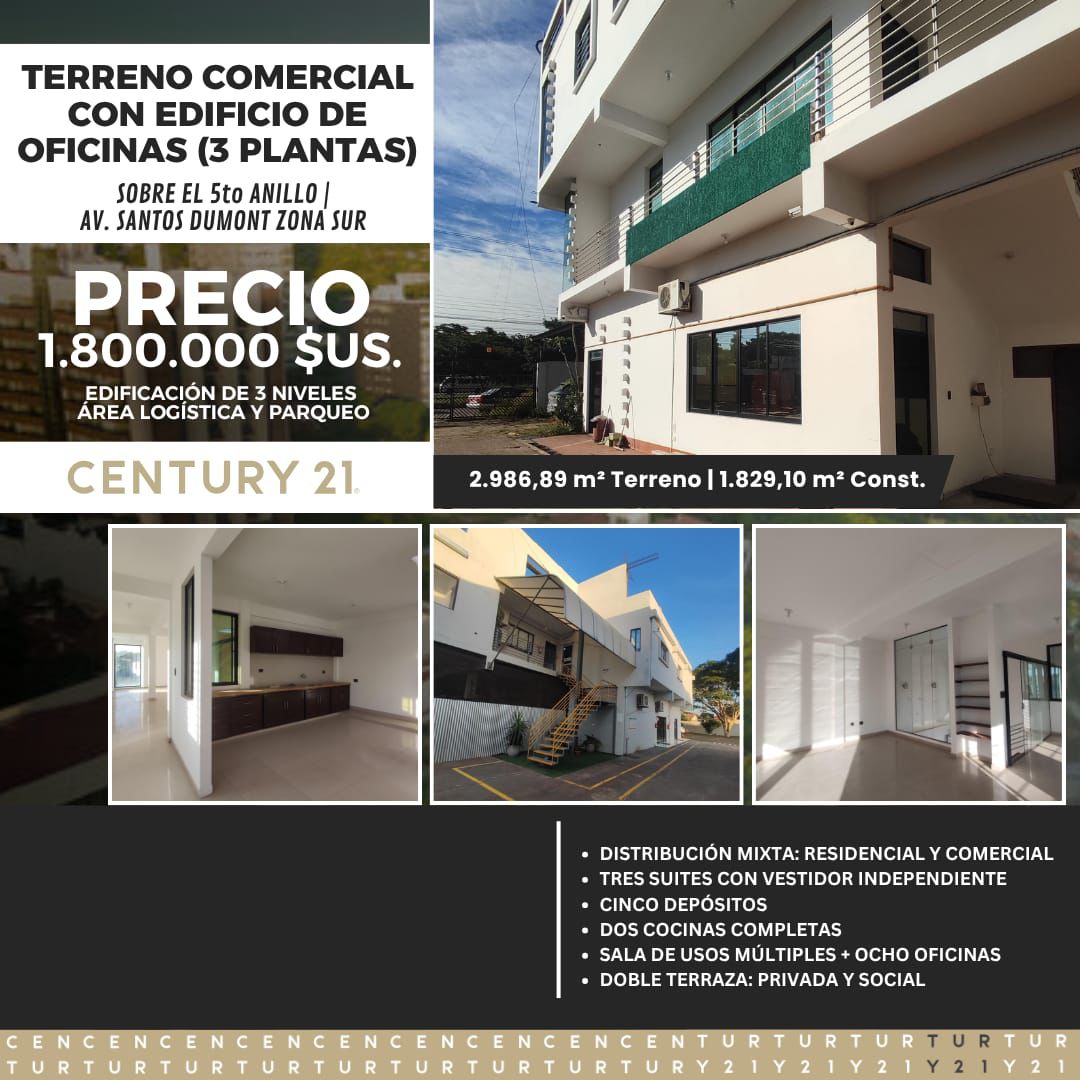 INMUEBLE EN VENTA EN ZONA SUR, SOBRE 5TO. ANILLO