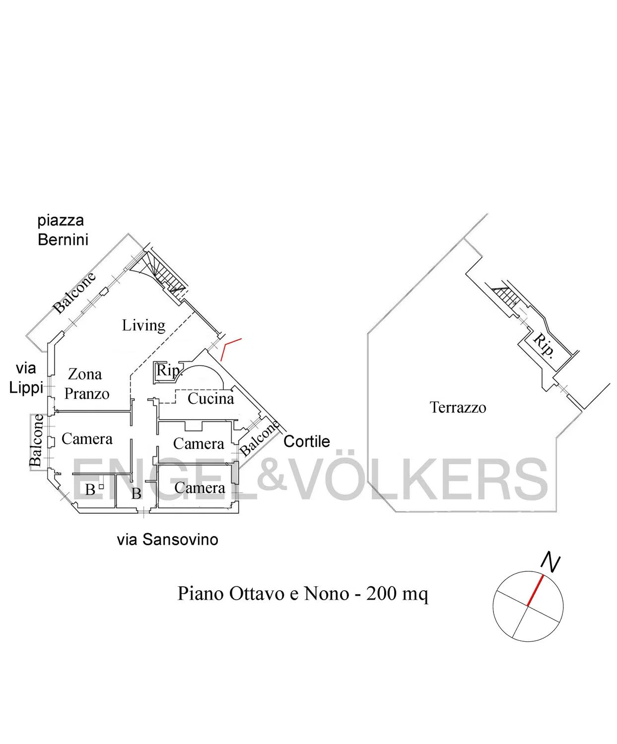 Appartamento su due piani in via Sansovino, 33 - Photo 15